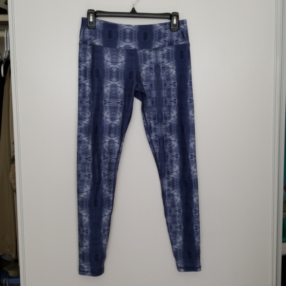Blue and White Tie Die Yoga Leggings